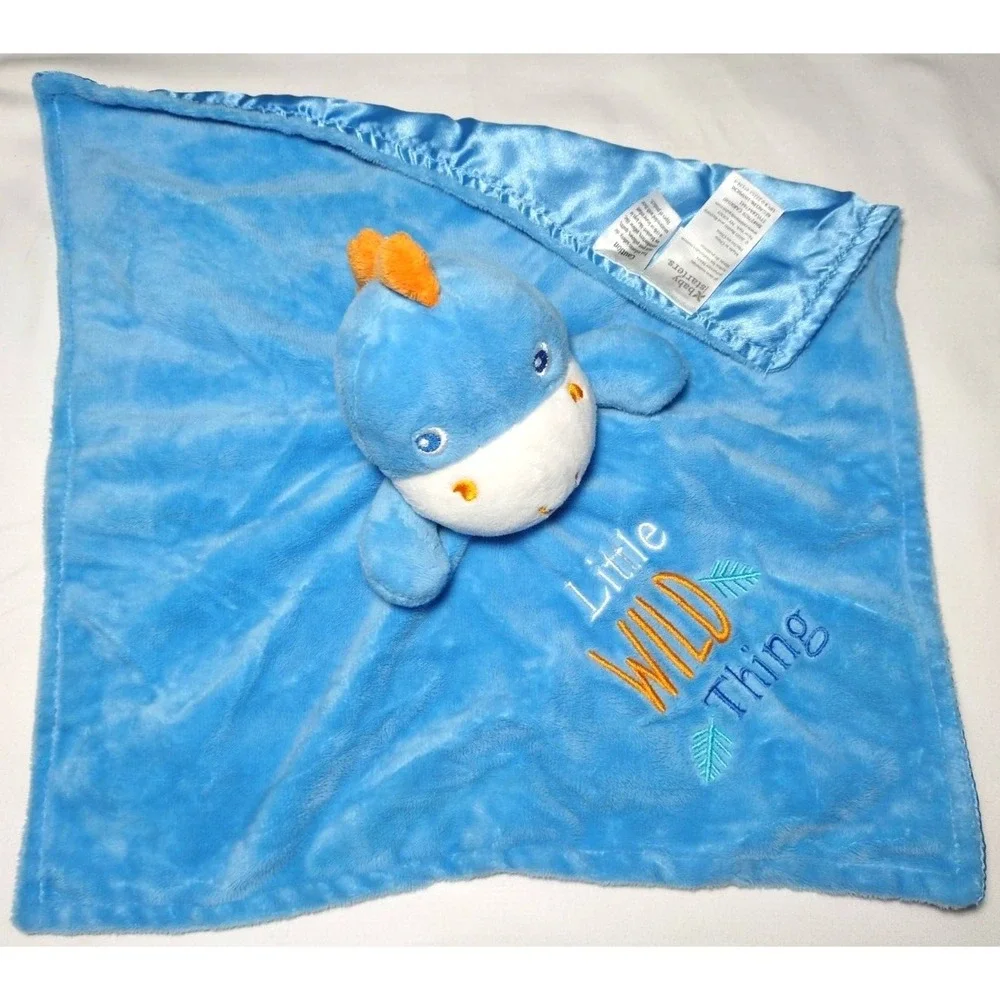 Baby Starters Blue Little Wild Thing Dinosaur Security Blanket Lovey Rattle Toy